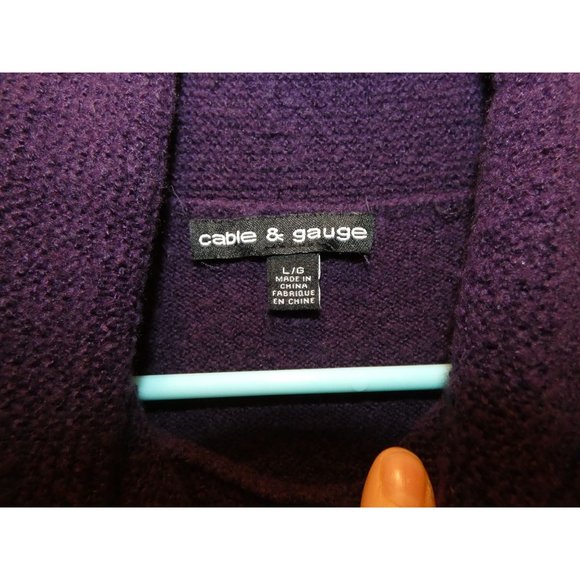 Women's Purple Large Sweater, Cable & gauge - Picture 2 of 5